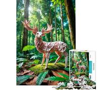 Puzzle de 1000 pièces pour Adolescents Cerf en Origami dans la forêt Stimule Le Cerveau l'analyse et la logique Jeu éducatif pour Les 14 Ans et Plus (38x26cm)