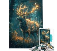 Puzzle de 1000 pièces pour Adolescents Cerf Magique défi intellectuel Jouet addictif Jeu Relaxant pour Toute la Famille Cadeau Artistique (38x26cm)
