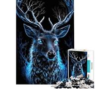 Puzzle de 1000 pièces pour Adolescents Cerf Magique givré Jeu éducatif et Stimulant à compléter décoration Murale pour Les 14 Ans et Plus (38x26cm)