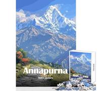 Puzzle de 1000 pièces pour Adolescents Chaîne de Montagnes de l'Annapurna Jeu éducatif Idée Cadeau d'anniversaire Casse-tête Stimule Le Cerveau Dimensions 50x75cm