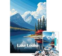 Puzzle de 1000 pièces pour Adolescents Chalet du lac Louise Jeu éducatif et intellectuel pour Les Amateurs de Jeux Une véritable œuvre d'art (Taille 50x75cm)