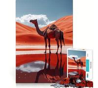 Puzzle de 1000 pièces pour Adolescents Chameau dans Une Oasis du désert Jeu de logique et d'emboîtement Jeu Silencieux et Amusant Idée d'activité Artistique pour Un Anniversaire (50x75cm)