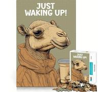 Puzzle de 1000 pièces pour Adolescents Chameau se réveillant avec Un café Jeu Amusant et précis Décoration Murale de Noël (38x52cm)
