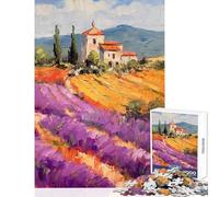 Puzzle de 1000 pièces pour Adolescents Champ de Lavande et Villa Toscane Décoration Murale Améliore la mémoire (50x75cm)
