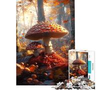 Puzzle de 1000 pièces pour Adolescents Champignons cramoisis Puzzle à Monter soi-même Jeu de Construction Difficile et Amusant à Faire à la Maison (Dimensions 38x52cm)