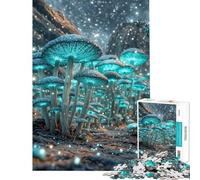 Puzzle de 1000 pièces pour Adolescents Champignons Lumineux dans Une forêt Magique Un défi à relever Cadeau d'anniversaire décoration intérieure Jouet pour Les 14 Ans et Plus (38x26cm)