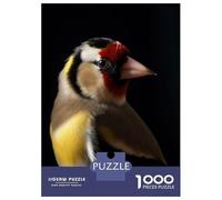 Puzzle de 1000 pièces pour adolescents Chardonneret doré dans le noir Puzzles pour adolescents Jeu pratique Décoration parfaite pour est idéal comme cadeau 52 x 38 cm/1000 pièces