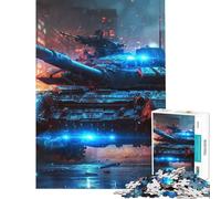 Puzzle de 1000 pièces pour Adolescents Chars d'assaut Guerre Mondiale Stimule Le Cerveau Niveau Difficile Jeu Familial Convient aux Personnes de 14 Ans et Plus (38x26cm)