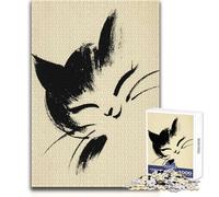 Puzzle de 1000 pièces pour Adolescents - Chat Abstrait dessiné à l'encre - Casse-tête, Jeu Familial, améliore la mémoire, Cadeau d'anniversaire - Dimensions : 50x75cm