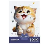 Puzzle de 1000 pièces pour adolescents Chat Aquarelle Puzzle Adolescents mignons, Jeu pratique pour améliorer la mémoire, Cadeau d'anniversaire unique 38 x 26 cm/1000 pièces