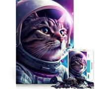 Puzzle de 1000 pièces pour Adolescents Chat Astronaute Cyberpunk Jeu Amusant et précis Décoration Murale de Noël (38x26cm)