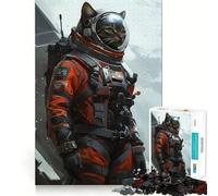 Puzzle de 1000 pièces pour Adolescents Chat Astronaute Jeu d'assemblage précis Défi Mental Jouet Moment de détente et de Divertissement Scène de Noël (38x52cm)