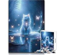Puzzle de 1000 pièces pour Adolescents-Chat Blanc Mystique-Jeu Pratique pour améliorer la mémoire (14+)-Dimensions 38x26cm