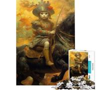 Puzzle de 1000 pièces pour Adolescents Chat chevauchant Un étalon - Idée Cadeau d’Anniversaire ou de Noël - Jouet éducatif Anti-Stress - Convient aux 14 Ans et Plus (50x75cm)