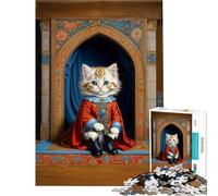 Puzzle de 1000 pièces pour Adolescents Chat en Costume rétro Jeu Familial Stimulant l'intelligence et Le Cerveau Jouet addictif Cadeau Artistique Activités familiales (Dimensions 50x75cm)