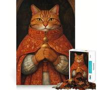 Puzzle de 1000 pièces pour Adolescents Chat en Robe Royale,découpe Nette,Jeu cognitif Amusant,Divertissement pour Les Temps Morts,décoration de Noël pour la Maison (50x75cm)