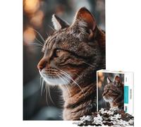 Puzzle de 1000 pièces pour Adolescents Chat esthétique au Coucher du Soleil Activités Amusantes à la Maison Jeu éducatif Familial pour Les 14 Ans et Plus 38x52cm
