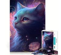 Puzzle de 1000 pièces pour Adolescents,Chat et Fleur néon,Ajustement serré,Jeu Amusant et Stimulant,Loisirs,décoration Murale de Noël (38x26cm)