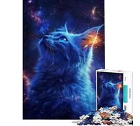 Puzzle de 1000 pièces pour Adolescents Chat étoilé au Regard Un Puzzle éducatif Familial pour améliorer la mémoire et créer Une liste de souhaits avec Le Père Noël (38x26cm)