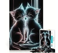 Puzzle de 1000 pièces pour Adolescents Chat Galaxie Jeu de réflexion Amusant et Stimulant Loisirs Décoration de Noël (50x75cm)