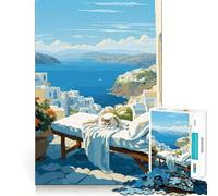 Puzzle de 1000 pièces pour Adolescents Chat Grec en Pixel Art Découpe Lisse Jeu d'exercice cérébral Activité de détente et d'anniversaire (38x52cm)