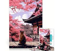 Puzzle de 1000 pièces pour Adolescents,Chat,Jardin Zen,Pixel Art,découpe Nette,Puzzle logique,Jeu de Loisirs,Cadeau d'anniversaire (38x52cm)
