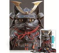Puzzle de 1000 pièces pour Adolescents,Chat Noir,samouraï Vintage,articulations Lisses,Jeu de réflexion Amusant,Cadeau,Jeu Relaxant,Loisirs créatifs de Noël (50x75cm)