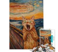 Puzzle de 1000 pièces pour Adolescents Chat Orange et Le cri Un défi à relever pour améliorer la mémoire Jeu Manuel à partir de 14 Ans (50x75cm)