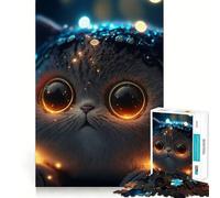 Puzzle de 1000 pièces pour Adolescents Chat psychédélique dans l'espace Découpe précise Jeu de Concentration Amusant Détente Cadeau d'anniversaire Original (38x26cm)
