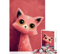 Puzzle de 1000 pièces pour Adolescents Chat Rose aux Grands Yeux Jeu Anti-Stress Cadeau d'anniversaire Jeu éducatif Réduire Le Stress Dimensions 38x52cm
