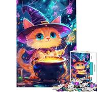 Puzzle de 1000 pièces pour Adolescents Chat sorcière et Potions Activités Amusantes à la Maison Décoration Parfaite Jeu de réflexion Convient aux Personnes de 14 Ans et Plus (38x52cm)