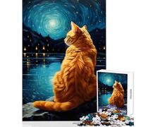 Puzzle de 1000 pièces pour Adolescents Chat Van Gogh Décoration Murale Idée Cadeau Jeu de réflexion Renforce l'amour Entre Couples Dimensions 50x75cm