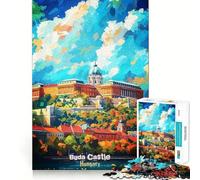 Puzzle de 1000 pièces pour Adolescents,Château de Buda,Hongrie,Affiche Artistique,Jeu de Concentration,Loisirs,Décoration Murale de Noël (38x52cm)