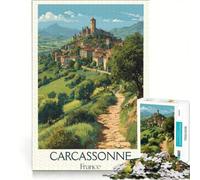 Puzzle de 1000 pièces pour Adolescents : Château de Carcassonne, Jeu Impossible, Anti-Stress intéressant, idéal comme Cadeau 50x75cm