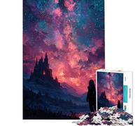 Puzzle de 1000 pièces pour Adolescents Château Fantastique sous Un Ciel étoilé Un défi à relever mais Un Jeu Amusant et Humoristique à réaliser Jeu Pratique à partir de 14 Ans 38x52cm