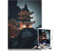 Puzzle de 1000 pièces pour Adolescents, château Japonais, Soleil, Beau Design, Jeu, Cadeau d'anniversaire, œuvre d'art, Dimensions:50x75cm