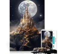 Puzzle de 1000 pièces pour Adolescents Château sur Une Colline Découpe précise Jeu de Concentration et d'amusement Cadeau d'anniversaire Amusant (38x26cm)