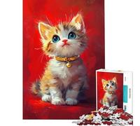 Puzzle de 1000 pièces pour Adolescents Chaton Mignon avec Collier à Clochette Jeu de réflexion Difficile et Stimulant à compléter (Dimensions 38x52cm)
