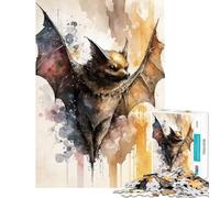 Puzzle de 1000 pièces pour Adolescents Chauve-Souris élégante à l'aquarelle Jeu de réflexion Stimulant pour s'amuser en Famille (Dimensions 38x52cm)