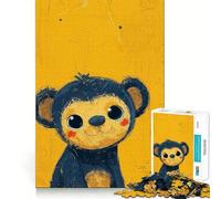 Puzzle de 1000 pièces pour Adolescents Cheeky Monkey Art Tight Fit Play Smart Brain Activity Chill Time,activité d'anniversaire (50x75cm)