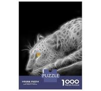 Puzzle De 1000 Pièces pour Adolescents Cheetah Fractal White Grey Puzzles pour Adultes, Jeux De Société Familiaux, Améliore La Mémoire, Idéal comme Cadeau 70x50cm/1000pcs