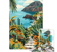 Puzzle de 1000 pièces pour Adolescents Chemin côtier Fleuri Jeu Familial Jouet éducatif Cadeau d'anniversaire Amusant et Humoristique (Taille 38x26cm)