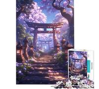 Puzzle de 1000 pièces pour Adolescents Chemin de Jardin Japonais Activités Amusantes à la Maison Découpe de précision Jeux relaxants pour Les 14 Ans et Plus Jeu de Puzzle Offert (50x75cm)