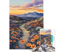 Puzzle de 1000 pièces pour Adolescents Chemin de Montagne au Coucher du Soleil Un défi à relever pour améliorer la mémoire Jeu Manuel à partir de 14 Ans (38x26cm)