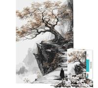 Puzzle de 1000 pièces pour Adolescents Chemin de Montagne avec Arbre Puzzle pour Adultes Jeux de société en Famille défi Difficile Cadeau d'anniversaire Original (Taille 38x52cm)