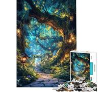 Puzzle de 1000 pièces pour Adolescents Chemin des lanternes du Bosquet des Esprits Jeu éducatif Familial pour Adolescents Améliorez Votre mémoire Liste de souhaits du Père Noël (Dimensions 38x26cm)