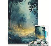 Puzzle de 1000 pièces pour Adolescents Chemin enchanté dans la forêt avec des lucioles, Jouet éducatif, défi Stimulant, idéal comme Cadeau 50x75cm