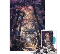 Puzzle de 1000 pièces pour Adolescents Chemin sacré du sanctuaire Sakura Jeu éducatif Familial pour améliorer la mémoire et créer Une liste de souhaits avec Le Père Noël (50x75cm)