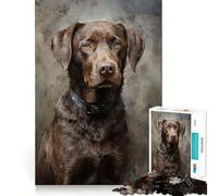 Puzzle de 1000 pièces pour Adolescents Chesapeake Bay Retriever Seamless Fit Art Jeu de Concentration mentale Temps de Repos et de Loisirs Cadeau de Noël (38x52cm)
