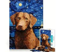 Puzzle de 1000 pièces pour Adolescents Chesapeake Bay Retriever Seamless Fit Art Jeu de Concentration mentale Temps de Repos et de Loisirs Cadeau de Noël (38x26cm)